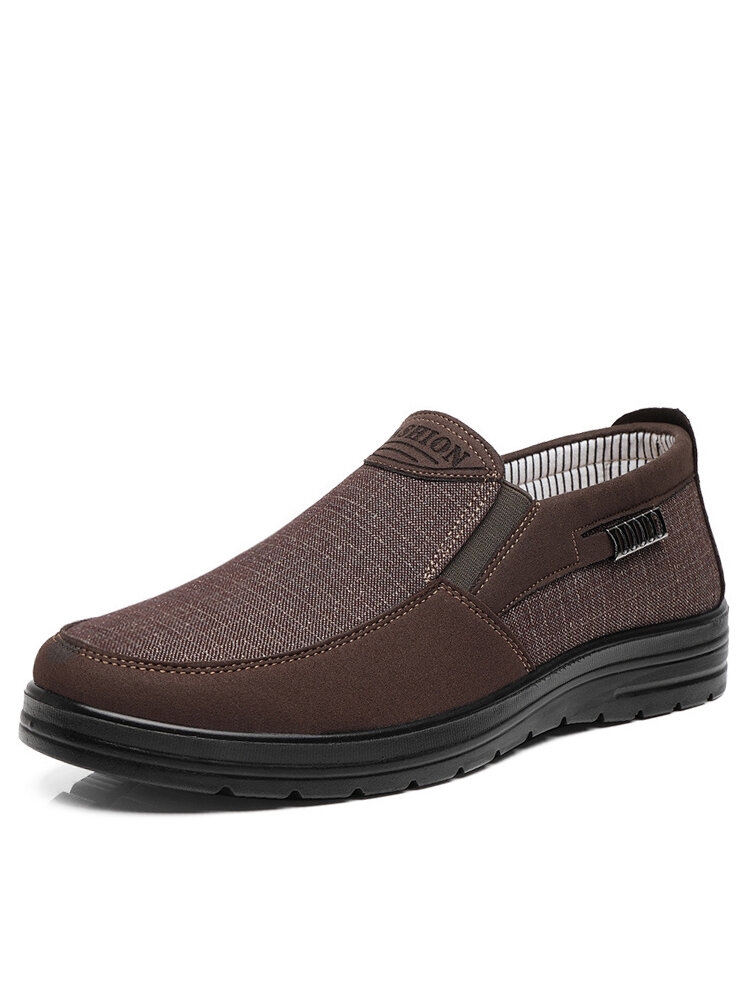 Men Old Peking Style Slip On Soft Breathable Light Weight Cloth Shoes