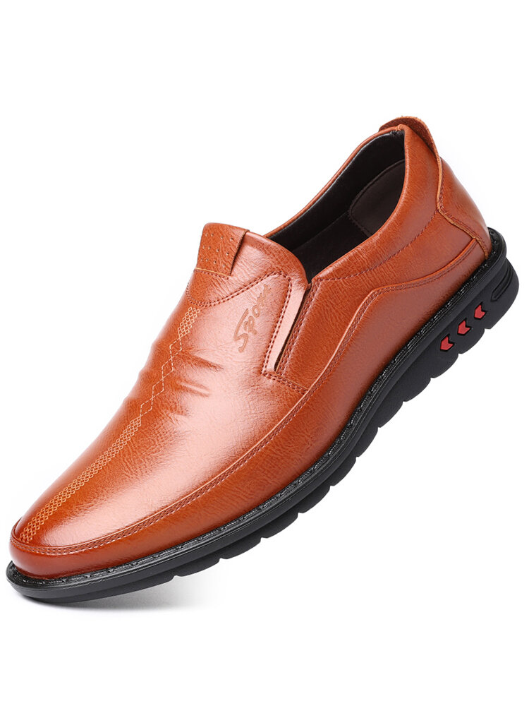 Men Microfiber Leather Non Slip Soft Sole Casual Slip On Shoes