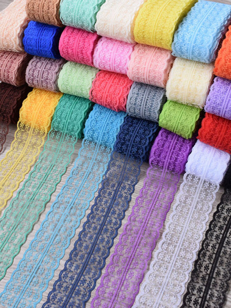 10 Yards 4.5cm Multi-color Lace wide Ribbon DIY Crafts Sewing Clothing Materials Gift Wedding