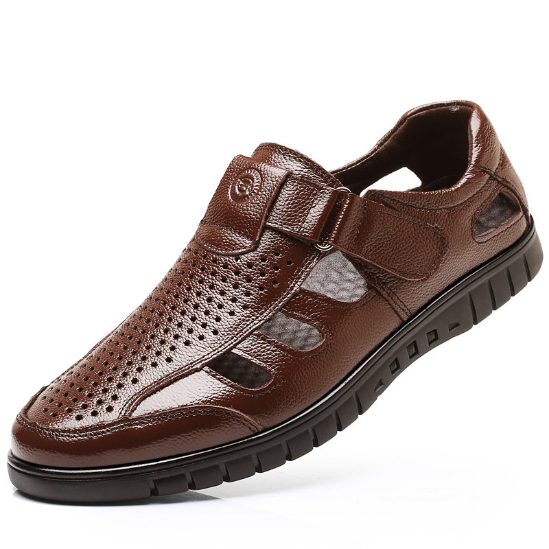 men's casual sandals leather