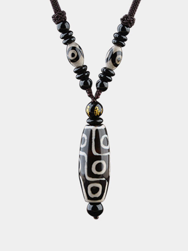 Religious Tibetan Beads Nine Eye Agate Lucky Necklaces Dzi Necklace Best Gift for Men Women
