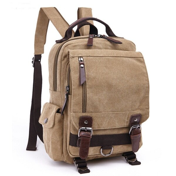 Multi-carry Canvas Travel Outdoor Backpack Crossbody Bag