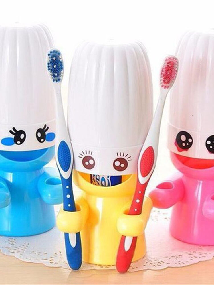 Cartoon Sleepwalking Doll Wash Set Toothbrush Rack Hooks Mouthwash Cup Set Holder 