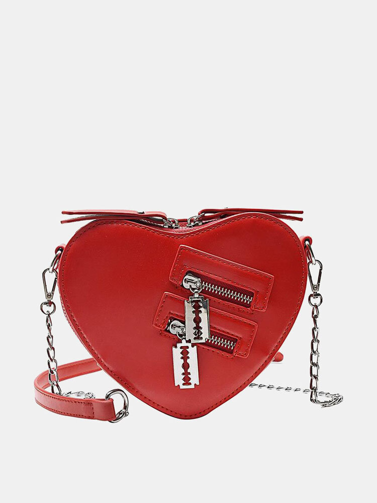 Women Valentine's Day Heart-shape Chain Crossbody Bag Shoulder Bag