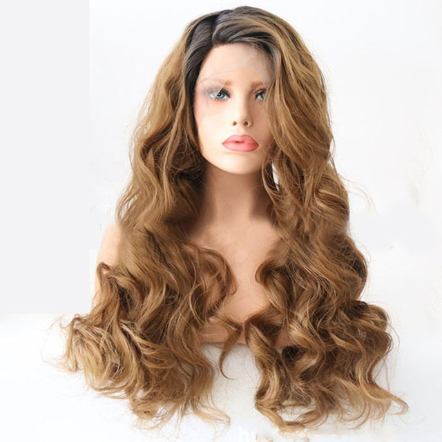 

Slanted Bangs Mixed Brown Big Wave Hair Half Hand Hook Chemical Fiber Front Lace Wig, 22 inches;10 inches;20 inches;18 inches;16 inches;26 inches;14 inches;24 inches;12 inches