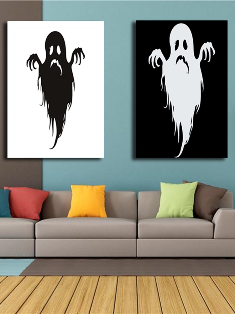

Miico Hand Painted Combination Decorative Paintings Halloween Ghost Wall Art For Home Decoration