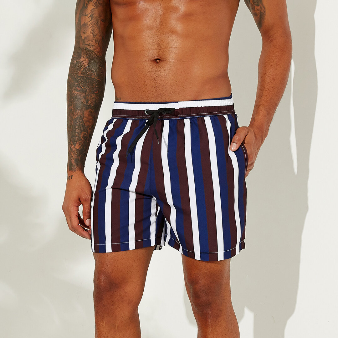 Multi Color Stripe Board Shorts