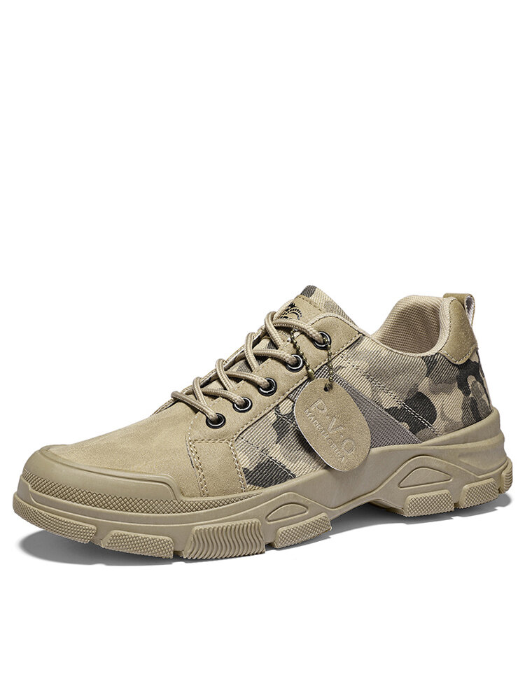 

Men Camouflage Canvas Splicing Outdoor Non Slip Casual Sneakers, Black;khaki;gray