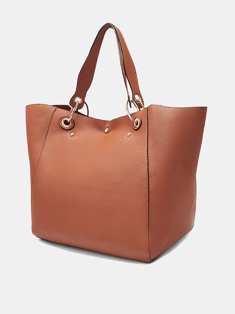 JOSEKO Women's PU Leather Retro Simple Shoulder Bag  Multifunctional Storage Handbag Fashion Bag