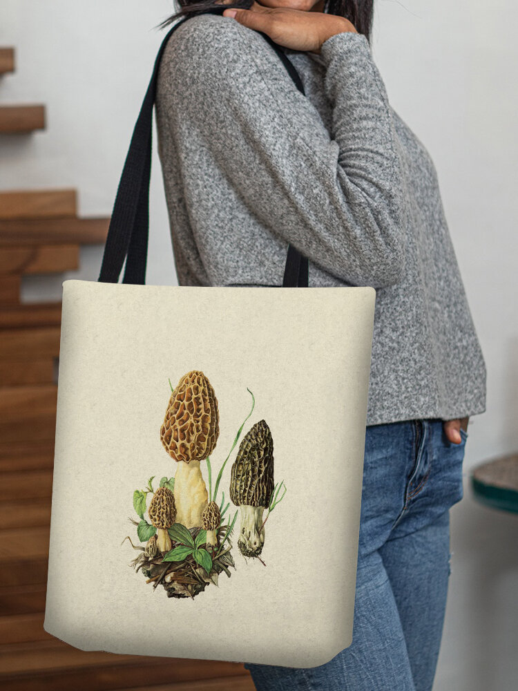 Women Soil Mushroom Pattern Print Shoulder Bag Handbag Tote