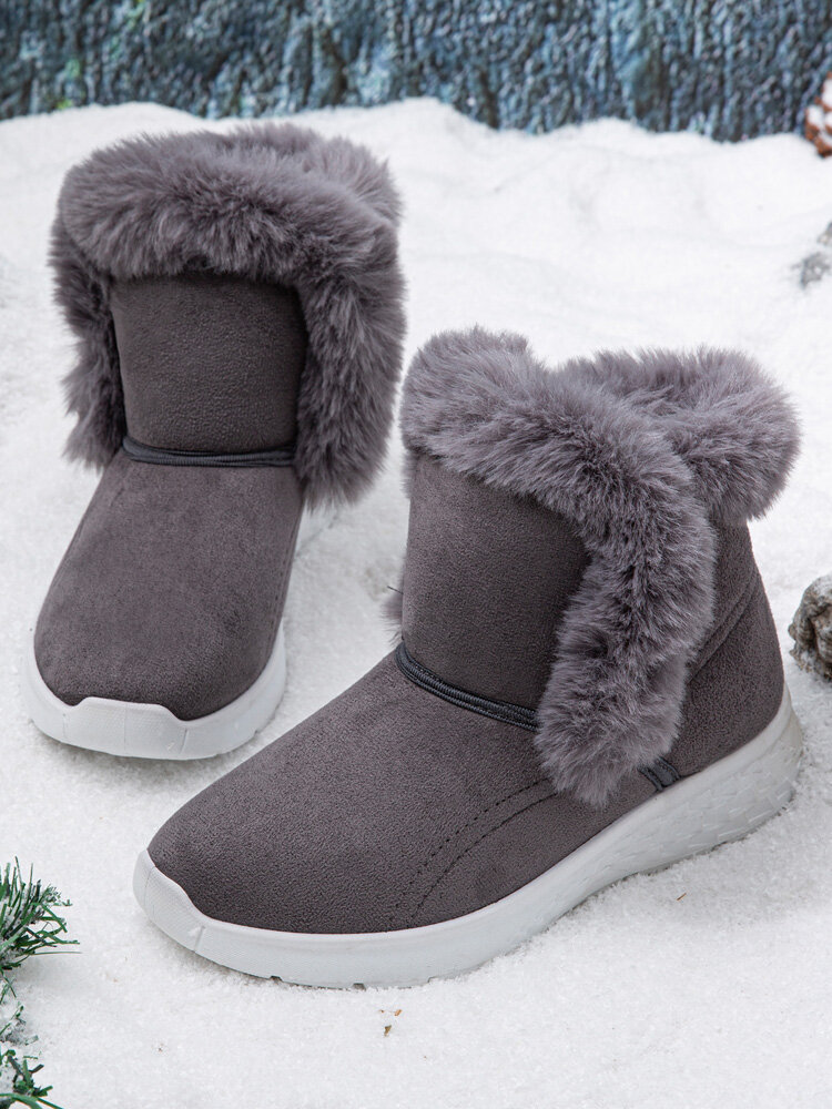 Women Casual Slip-on Soft Comfy Warm Lined Snow Boots