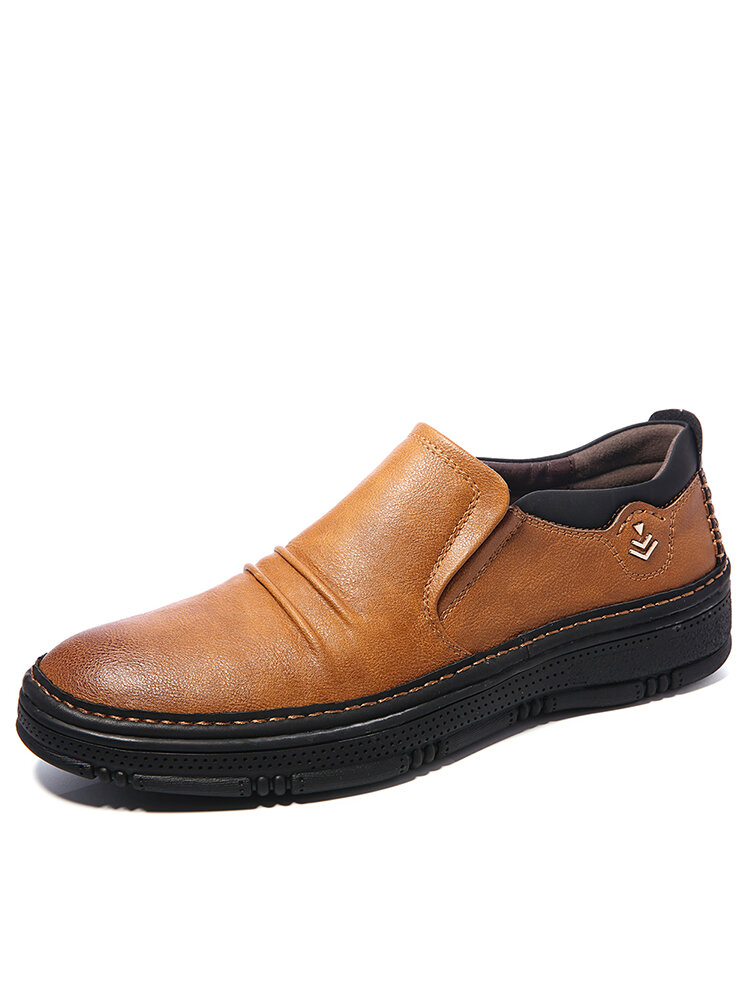 Large Size Men Microfiber Leather Rubber Sole Soft Loafers