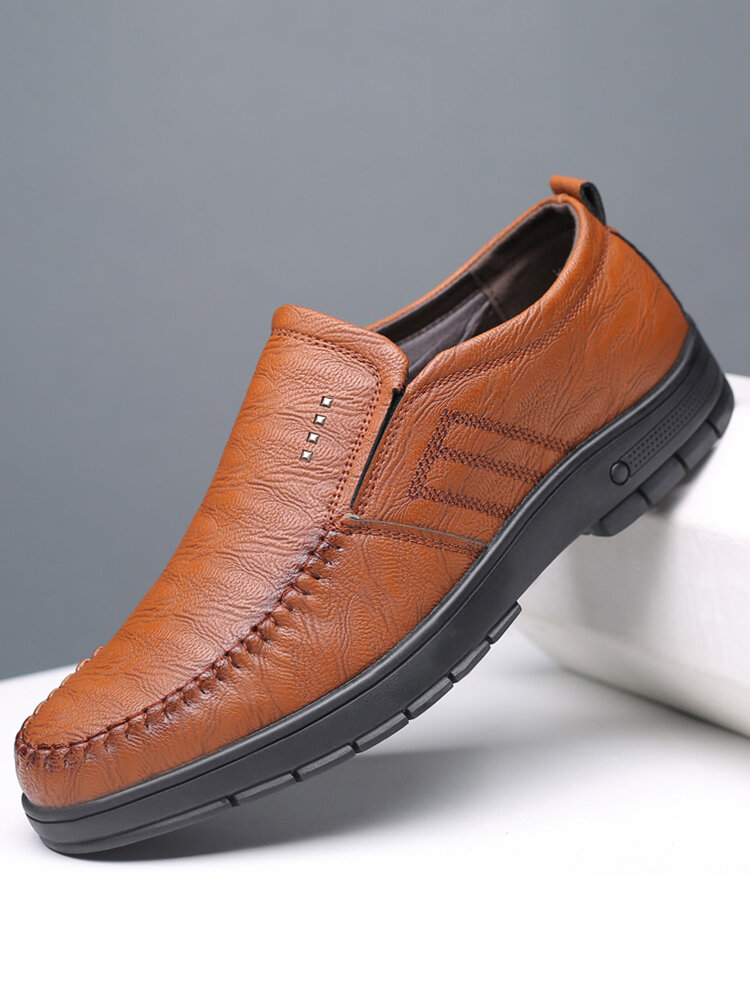Men Comfy Round Toe Slip On Soft Business Casual Shoes