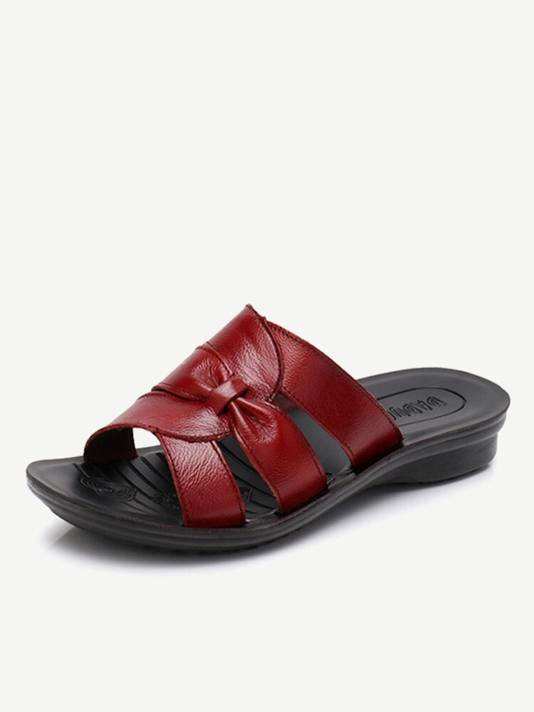 Leather Hollow Out Flat Sandals от Newchic WW