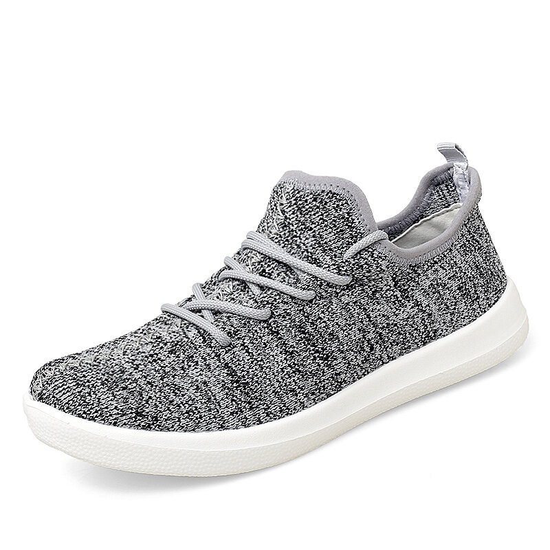 Mens Knitted Fabric Breathable Comfy Soft Casual Running Sneakers