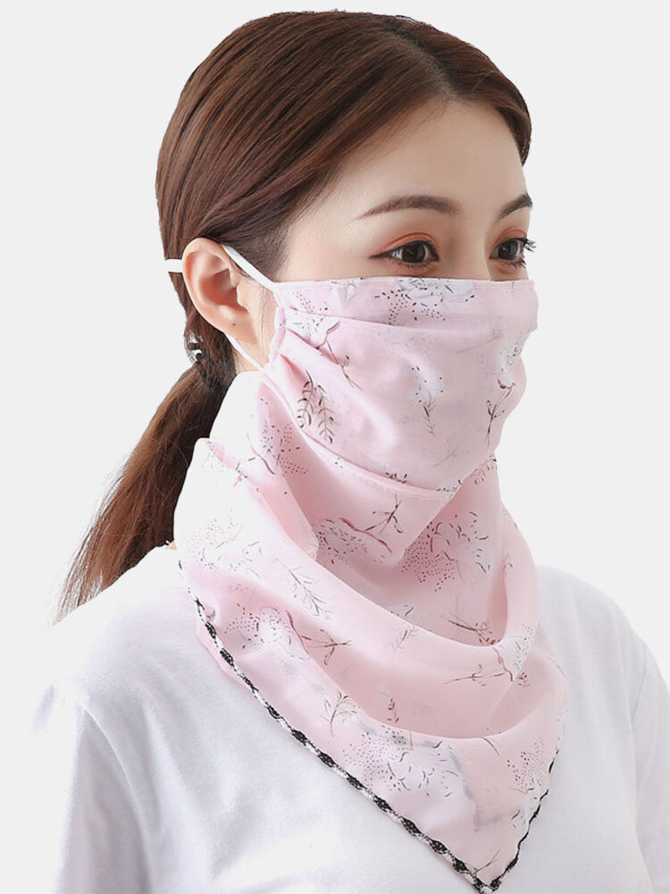 Outdoor Riding Face Mask Summer Printing Neck Sunscreen Scarf Mask Breathable Quick-drying 