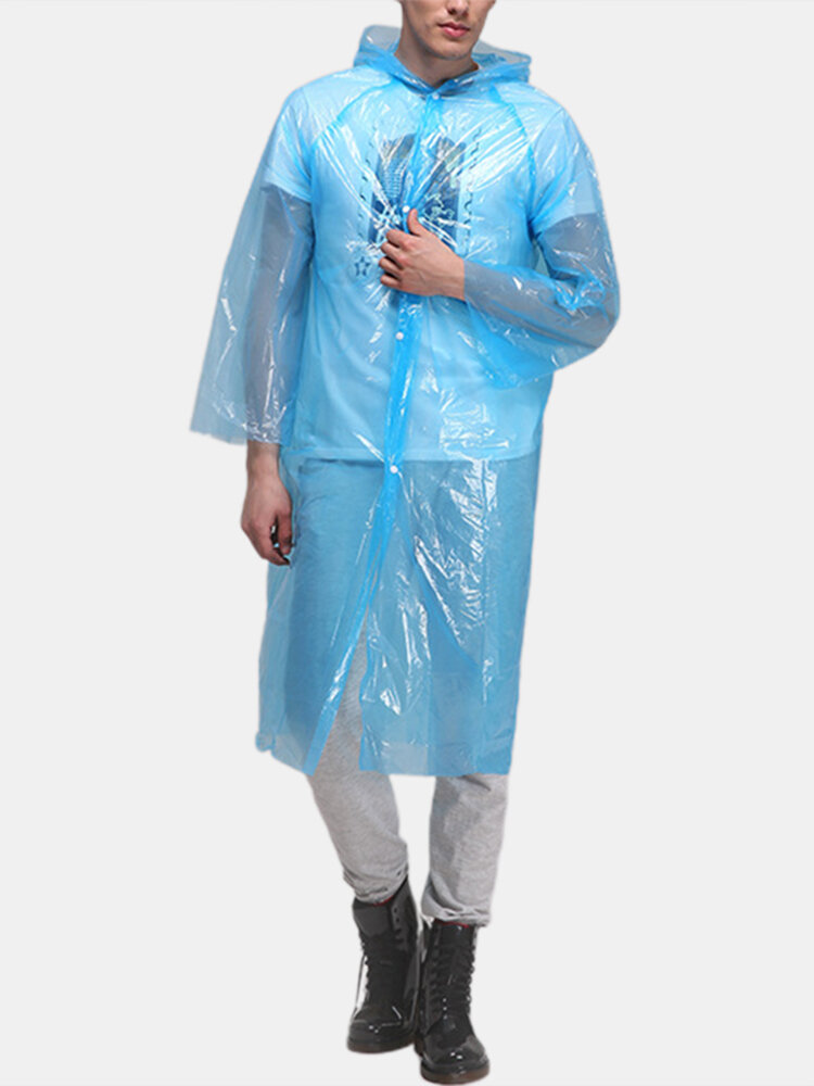 PE Protective Suit PE Disposable Dust-proof & Water-proof Hiking Raincoat