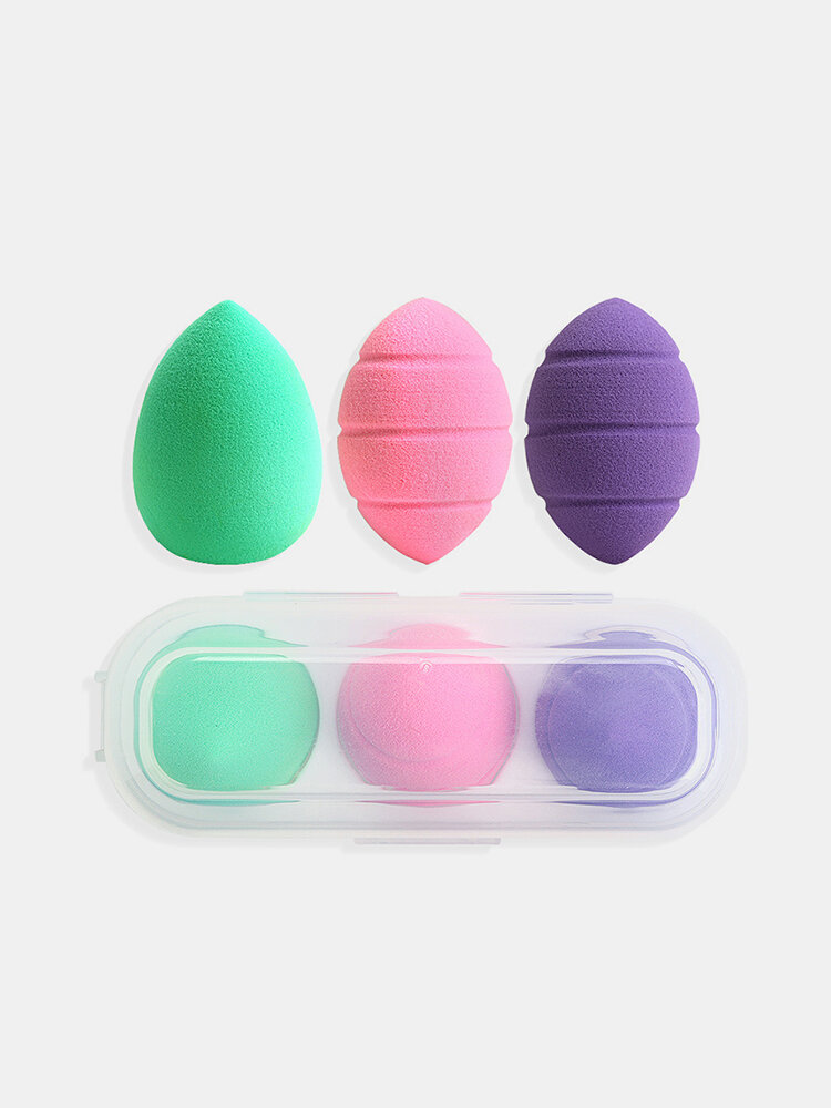 3 Pcs Makeup Puff Set Wet-Dry Dual-Purpose Beauty Egg Makeup Tool