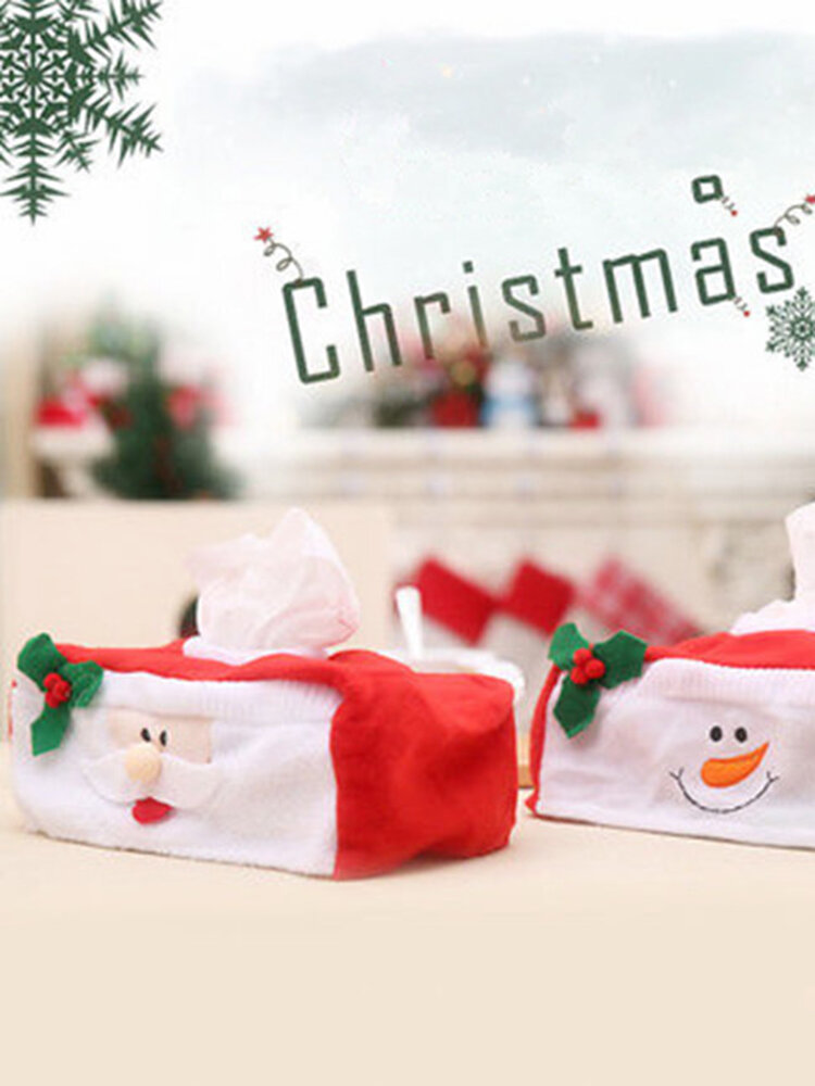 Lovely Durable Christmas  Rectangle Tissue Box Cover Christmas Applique Decorations