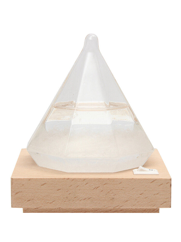 Creative Diamond Shape Storm Glass With LED Base Novel Weather Forecast Home Decor
