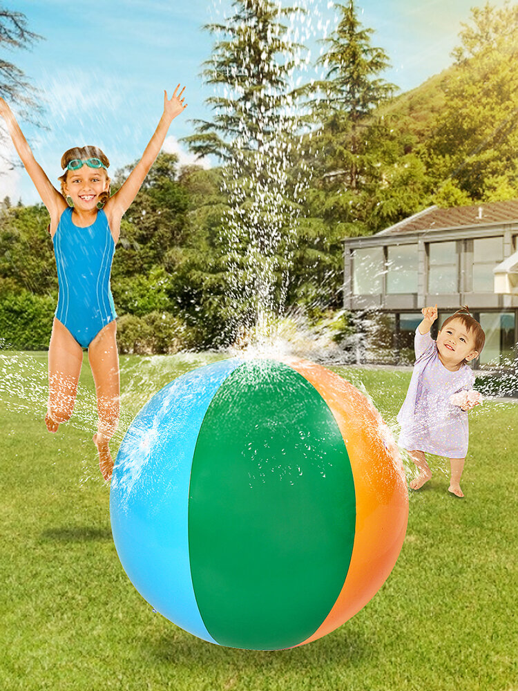 Inflatable Summer Water Spray Beach Ball Outdoor Play Water Lawn Play Ball Children's Toy Ball