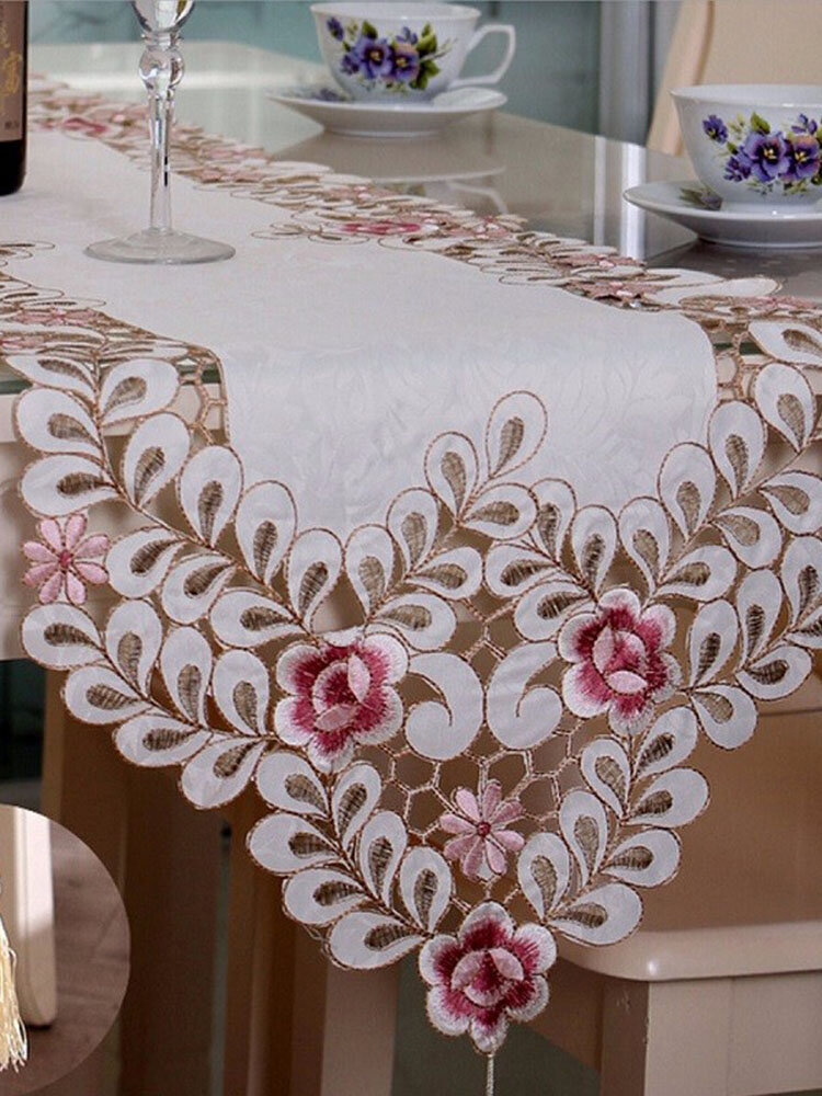 Pastoral Table Runner Flower Tablecloth Wedding Party Home Decorative Mat