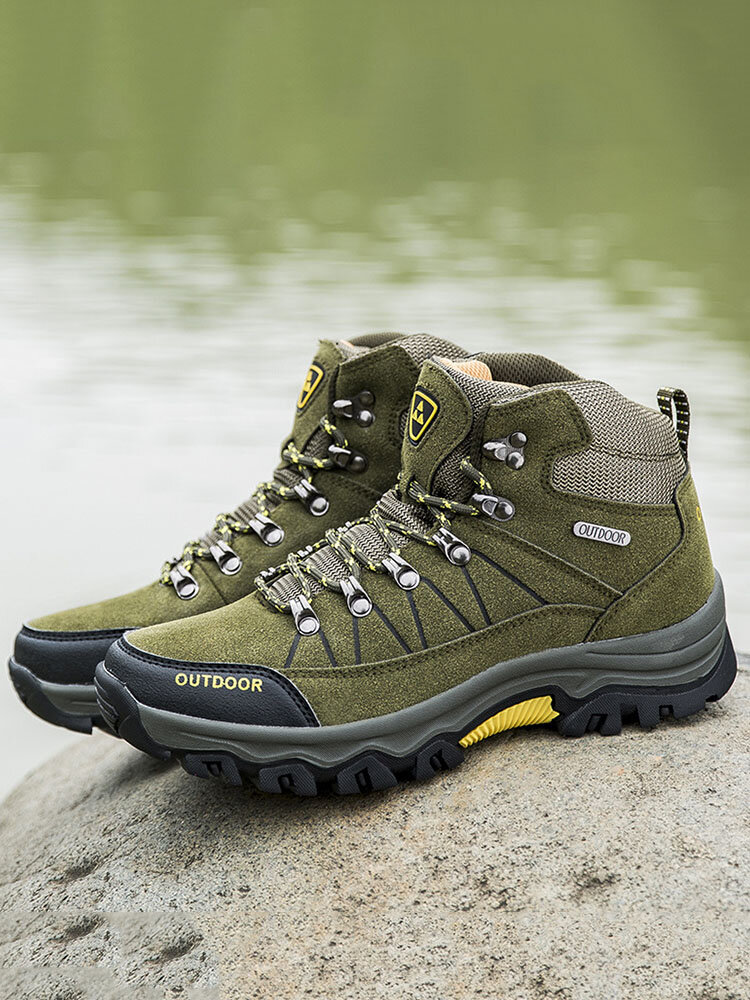 Men Outdoor Slip Resistant Waterproof Hiking Climbing Sneakers