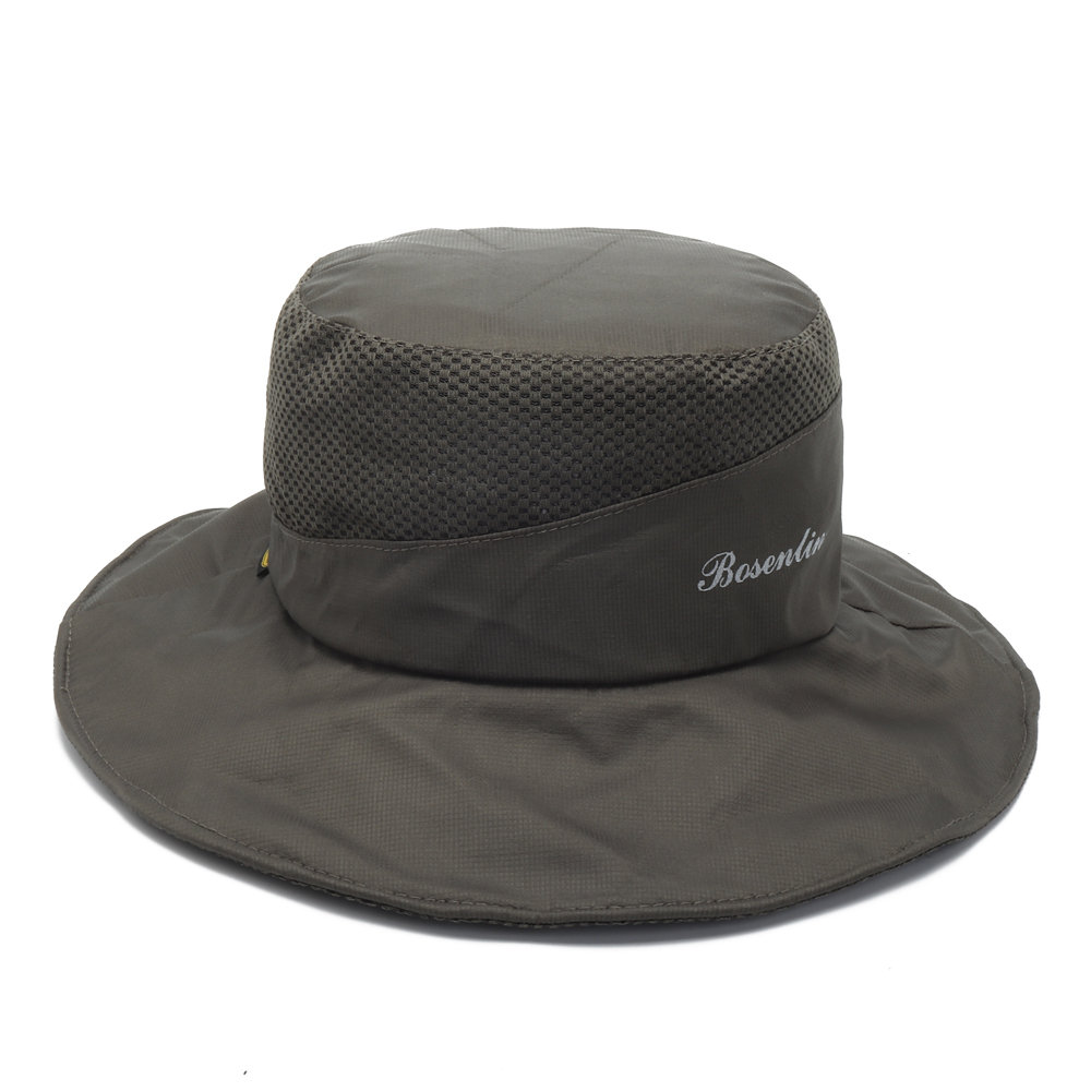 

Men Women Foldable Quick-drying Bucket Hat Wide Brim Sunscreen Breathable Visor Fisherman Cap, Blue;army green;navy;beige