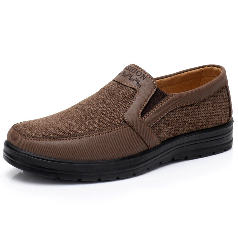 Men Old Peking Style Textile Splicing Comfy Slip On Casual Shoes