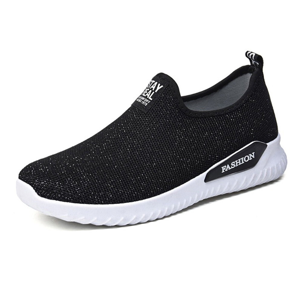 Comfortable Women Outdoor Running Breathable Mesh Slip On Flat Shoes ...