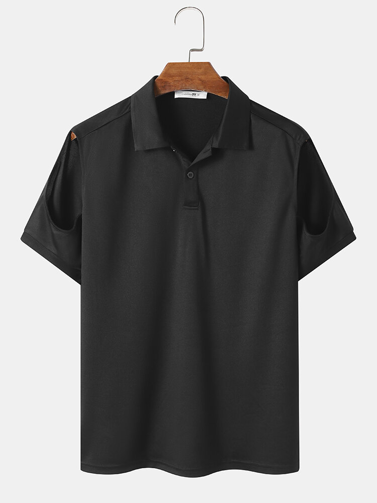 قمصان الجولف للرجال من بيور اللون نصف زر انقطاع كم تصميم