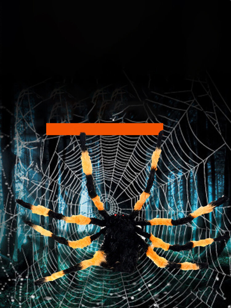 Jouet d'araignée Noir Décoration Halloween Accessoire de Farce Canular Toile d'araignée