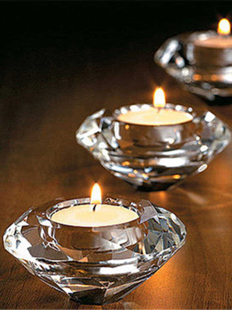 

Glass Crystal Tea Light Candelabra Candle Holders Stand Candlestick Home Decor