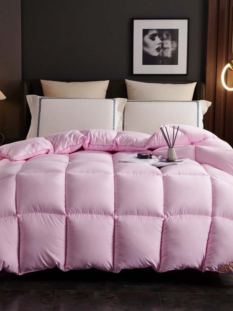 

Winter Thick Warm Silk Quilt Duvet Quilted Comforter Bedspread Plush Microfiber Fill Coverlet Quilt, White;pink