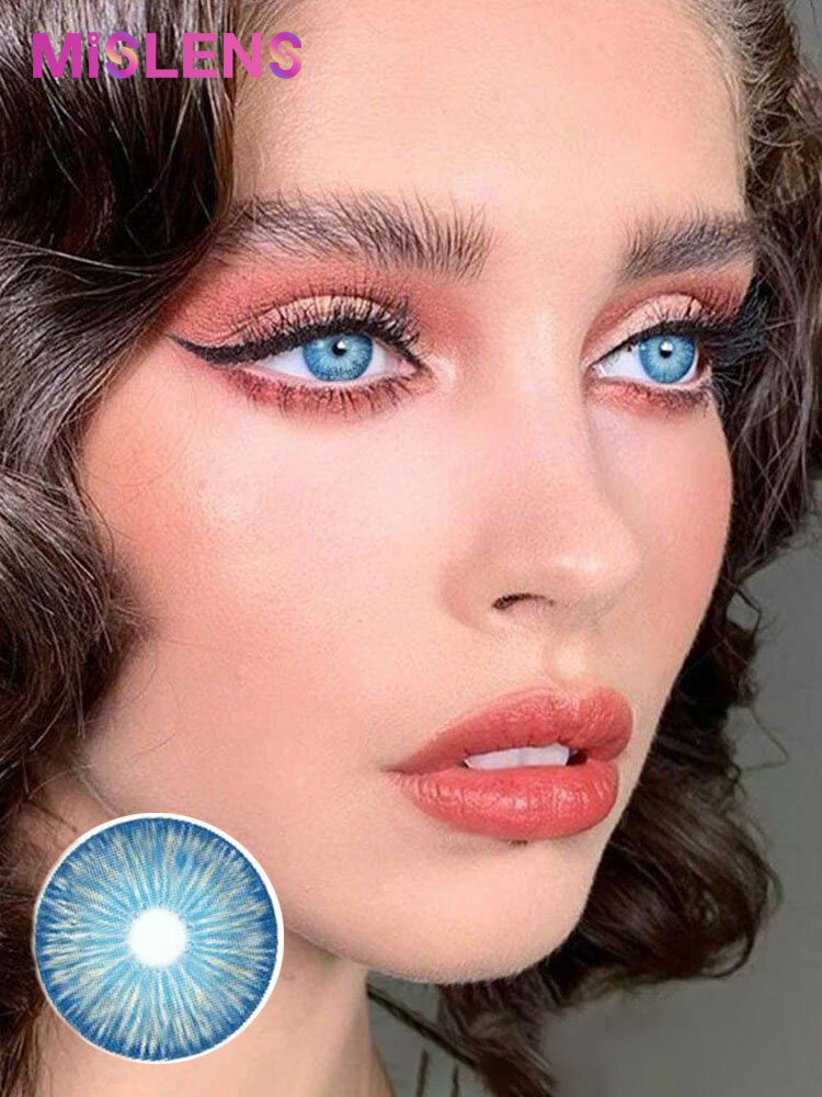 

1 PC NEW YORK PRO Blue Prescription Yearly Colored Contact Lens