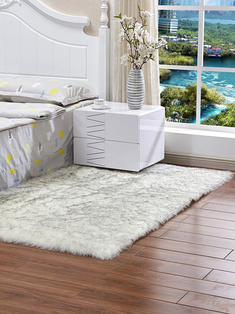 <US Instock>Faux Sheepskin Rugs Wool Shaggy Carpet Bedside Floor Mat Living Room Bedroom Floor Home Decor