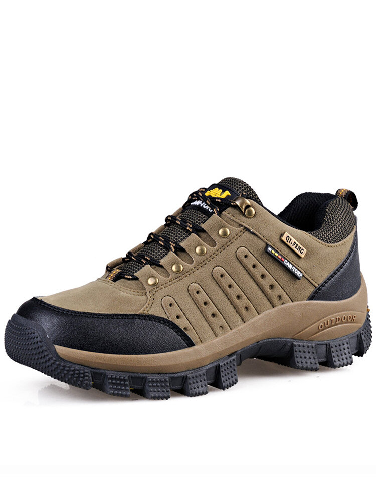 Large Size Men Outdoor Silp Resistant Lace Up Hiking Sneakers