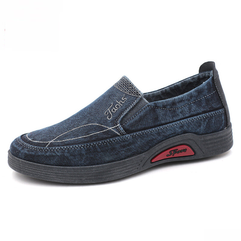 Men Washed Canvas Low Top Comfy Soft 
