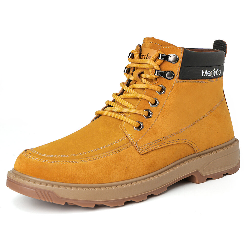 Menico Men Work Style Slip Resistant Microfiber Leather Ankle Boots