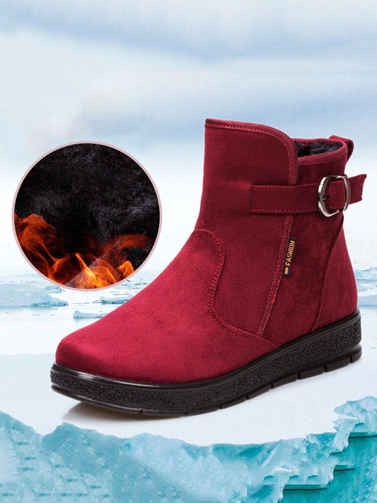 Women Winter Shoes Faux Fur Warm Zip Cotton Female Snow Ankle Boots, newchic  - buy with discount