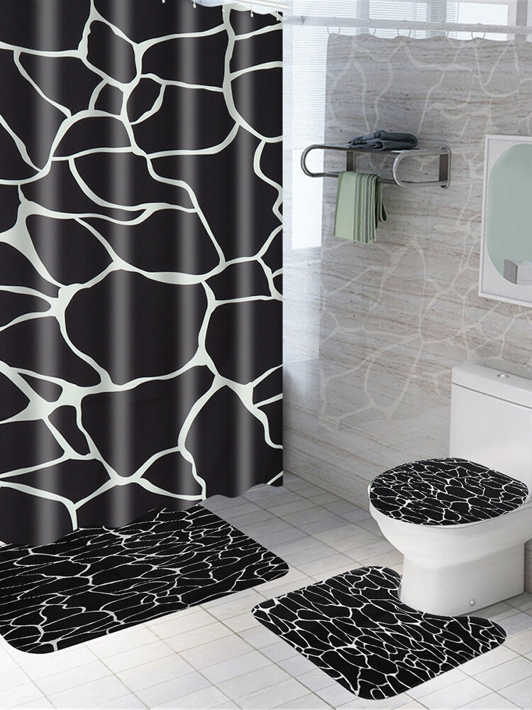 Tissu imperméable rideau de douche Liner salle de bain Tapis Creative Denim Poche 71"