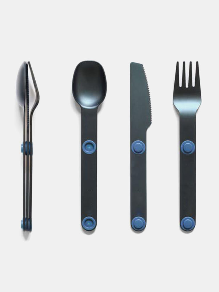 

1 Set Portable Magnetic Tableware Cutlery Spoon Stainless Steel Western Cutlery Knife Fork And Spoon Set, Orange;sky blue;green;black;deep sea blue