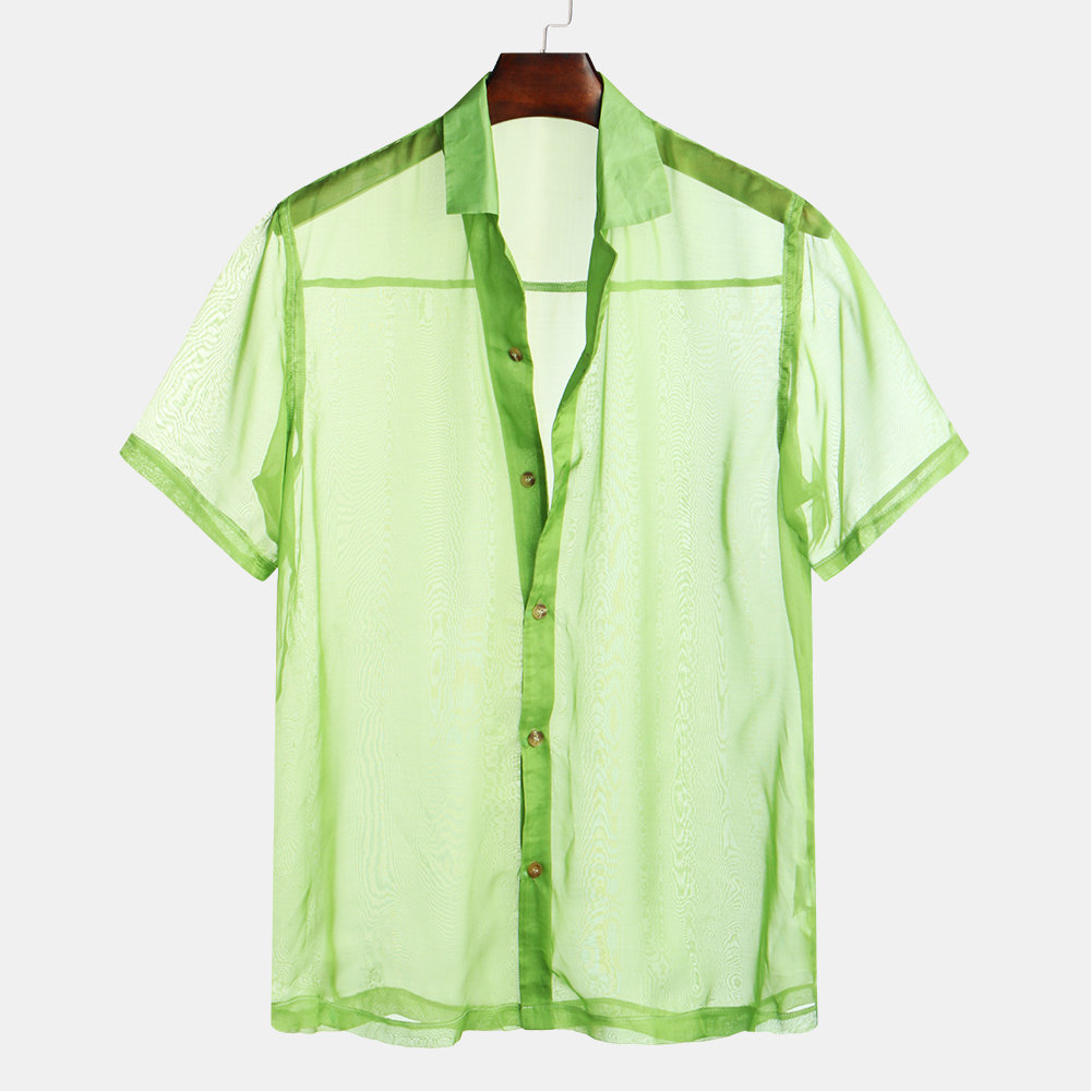 Summer Solid Color Lightweigth Sheer Shirts