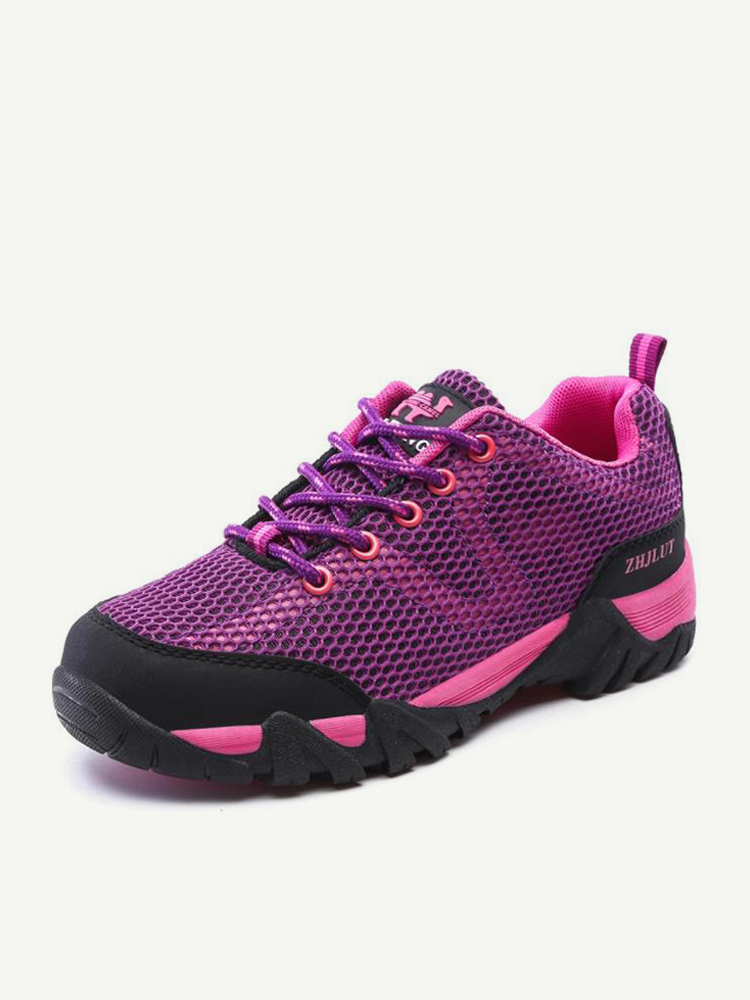 Breathable Mesh Outdoor Splicing Hiking Shoes For Women