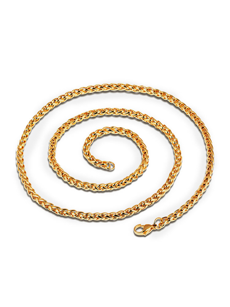 Trendy Stylish Geometric Snake Bone Shape Chain Titanium Steel Necklace