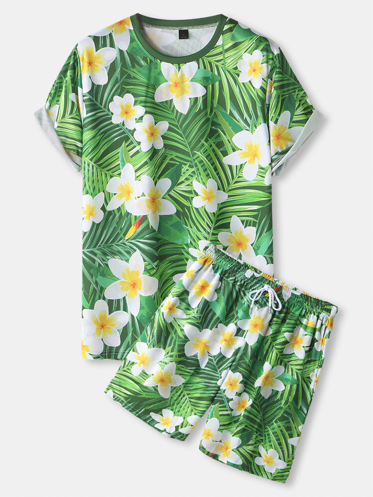 

Tropical Plants Print Holiday Co-ord, Green