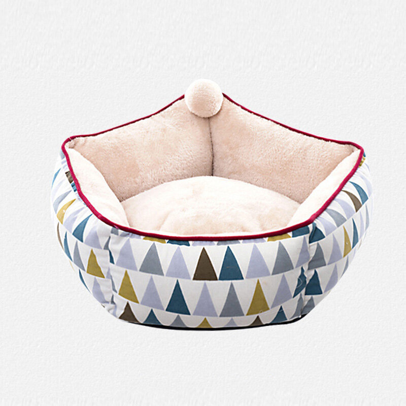 

Hexagon Deep Soft Pet Sleeping Nest Warm Dog Cat Bed Kennel for Winter, White;pink;blue