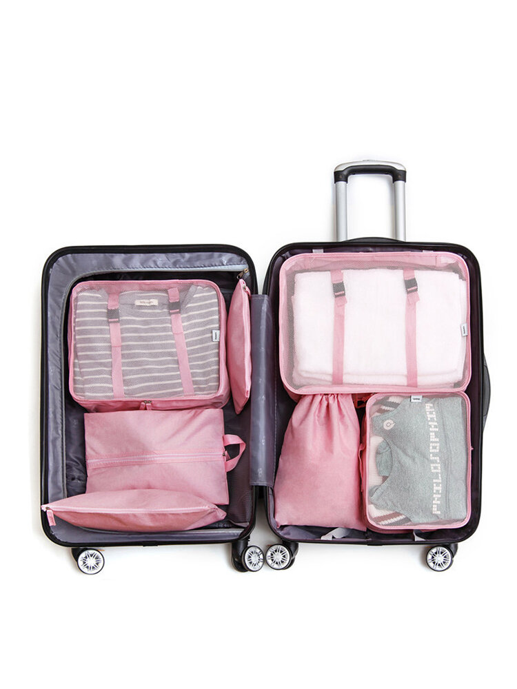 7Pcs Cationic Oxford Travel Storage Bag Clothes Shoes Bra Washing Bag Makeup Storage Bag