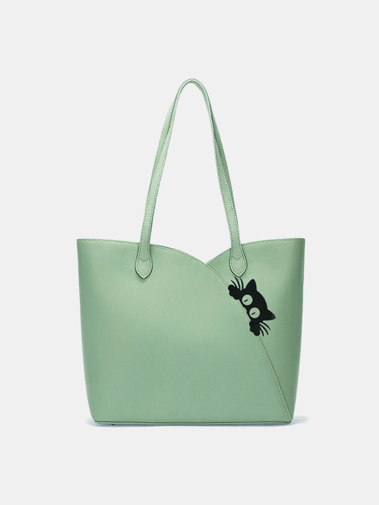 Women Cat Pattern Multifunction Shoulder Bag Handbag