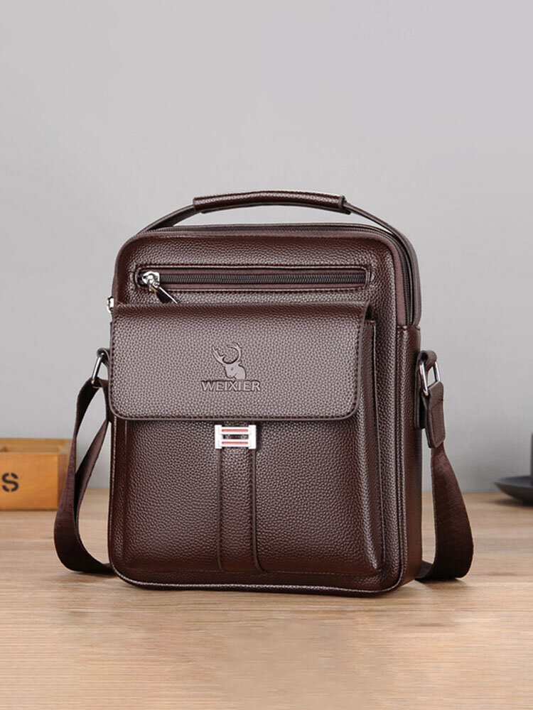 

Menico Men's Faux Leather Business Vintage Casual Large Capacity One Shoulder Messenger Bag, Black;brown